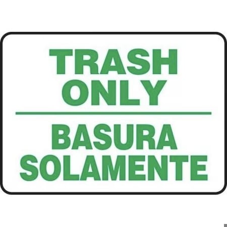 Accuform BILINGUAL Safety Sign TRASH ONLY SBMHSK503MXV SBMHSK503MXV